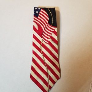 Mens 615 Red White and Blue Flag Tie